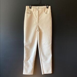 Wilfred Cream High-Waisted Faux Leather Pants